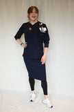 Valery Navy Top 3/4 Sleeve