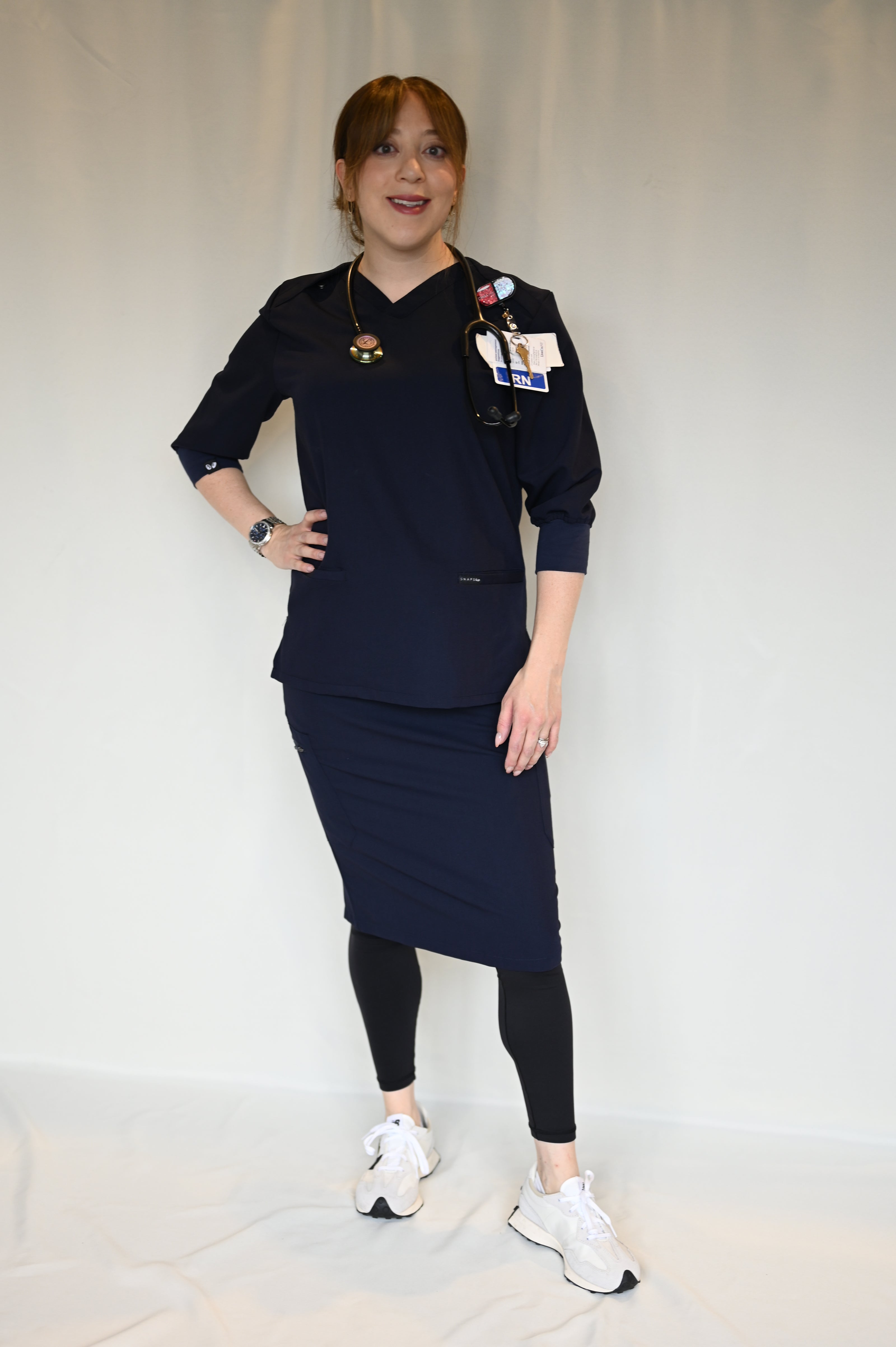 Valery Navy Top 3/4 Sleeve